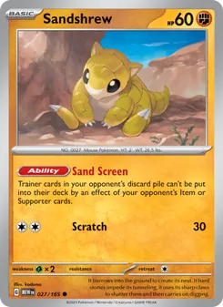 Sandshrew — 151 #027, 2023. Illustrated by kodama.