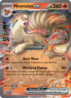 Ninetales ex — 151 #038, 2023. Illustrated by kawayoo.