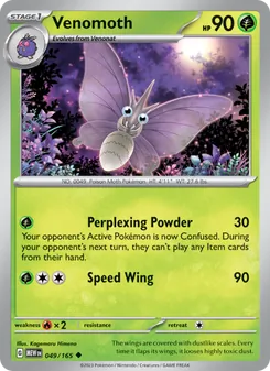 Venomoth — 151 #049, 2023. Illustrated by Kagemaru Himeno.