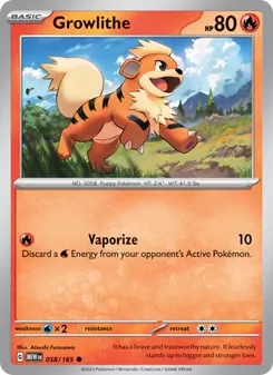 Growlithe — 151 #058, 2023. Illustrated by Atsushi Furusawa.
