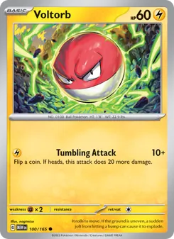 Voltorb — 151 #100, 2023. Illustrated by nagimiso.