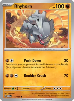 Rhyhorn — 151 #111, 2023. Illustrated by GOSSAN.