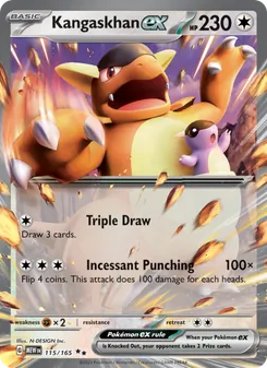 Kangaskhan ex — 151 #115, 2023. Illustrated by N-DESIGN Inc..