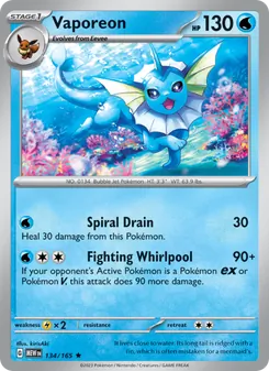 Vaporeon — 151 #134, 2023. Illustrated by kirisAki.