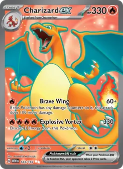 Charizard ex — 151 #183, 2023. Illustrated by PLANETA Mochizuki.