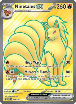 Ninetales ex — 151 #186, 2023. Illustrated by PLANETA Tsuji.