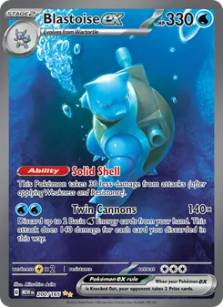Blastoise ex — 151 #200, 2023. Illustrated by Mitsuhiro Arita.