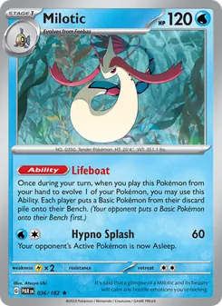 Milotic — Paradox Rift #036, 2023. Illustrated by Atsuya Uki.