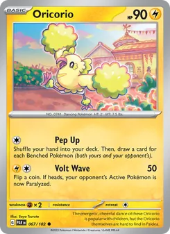 Oricorio — Paradox Rift #067, 2023. Illustrated by Saya Tsuruta.