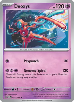 Deoxys — Paradox Rift #074, 2023. Illustrated by Saya Tsuruta.