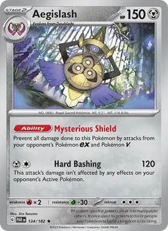 Aegislash — Paradox Rift #134, 2023. Illustrated by Jiro Sasumo.