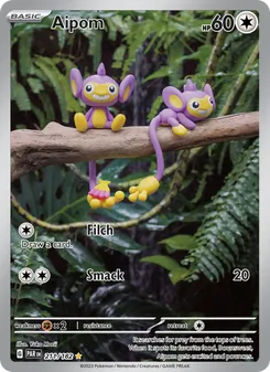 Aipom — Paradox Rift #211, 2023. Illustrated by Yuka Morii.
