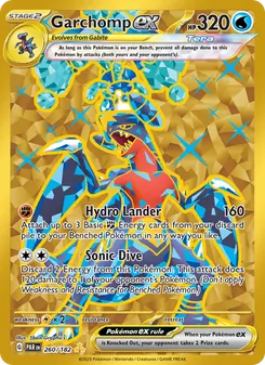 Garchomp ex — Paradox Rift #260, 2023. Illustrated by 5ban Graphics.
