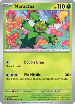 Maractus — Paldean Fates #003, 2024. Illustrated by Masako Tomii.