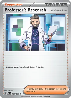 Professor's Research — Paldean Fates #088, 2024. Illustrated by kirisAki.