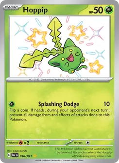 Hoppip — Paldean Fates #096, 2024. Illustrated by Saya Tsuruta.