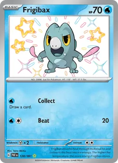 Frigibax — Paldean Fates #128, 2024. Illustrated by Taira Akitsu.