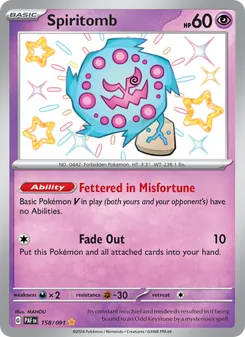 Spiritomb — Paldean Fates #158, 2024. Illustrated by MAHOU.