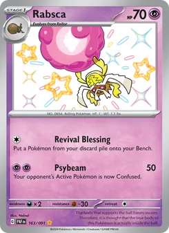 Rabsca — Paldean Fates #163, 2024. Illustrated by Nelnal.