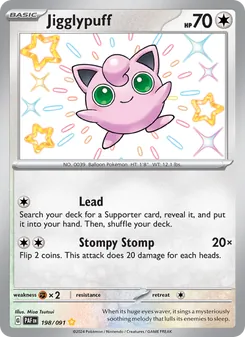 Jigglypuff — Paldean Fates #198, 2024. Illustrated by Misa Tsutsui.