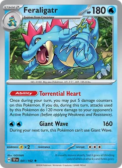 Feraligatr — Temporal Forces #041, 2024. Illustrated by GOSSAN.