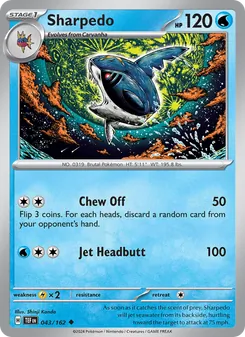 Sharpedo — Temporal Forces #043, 2024. Illustrated by Shinji Kanda.