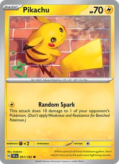 Pikachu — Temporal Forces #051, 2024. Illustrated by kodama.