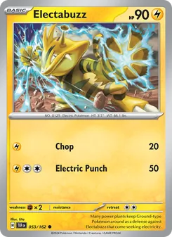 Electabuzz — Temporal Forces #053, 2024. Illustrated by Uta.