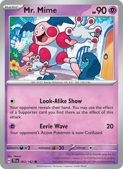 Mr. Mime — Temporal Forces #063, 2024. Illustrated by Nelnal.
