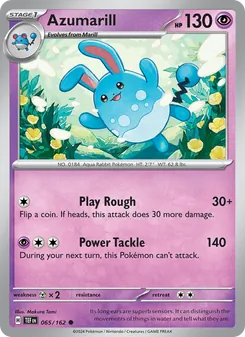 Azumarill — Temporal Forces #065, 2024. Illustrated by Makura Tami.