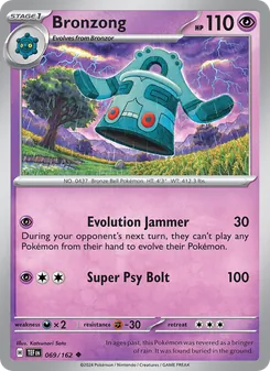 Bronzong — Temporal Forces #069, 2024. Illustrated by Katsunori Sato.