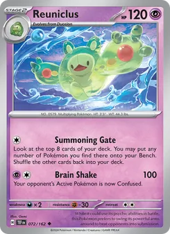 Reuniclus — Temporal Forces #072, 2024. Illustrated by Gemi.