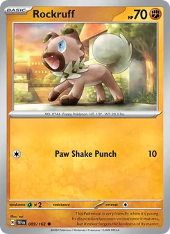 Rockruff — Temporal Forces #089, 2024. Illustrated by sui.