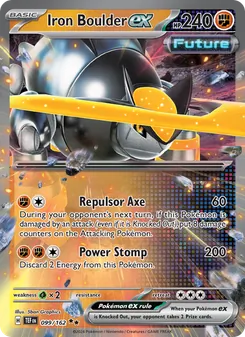 Iron Boulder ex — Temporal Forces #099, 2024. Illustrated by 5ban Graphics.