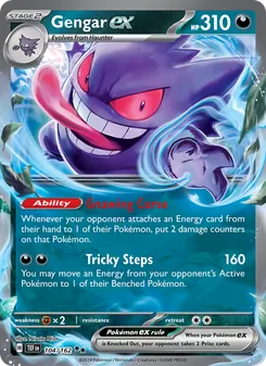 Gengar ex — Temporal Forces #104, 2024. Illustrated by Nisota Niso.