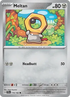 Meltan — Temporal Forces #116, 2024. Illustrated by Taiga Kayama.