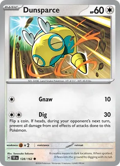 Dunsparce — Temporal Forces #128, 2024. Illustrated by Sanosuke Sakuma.