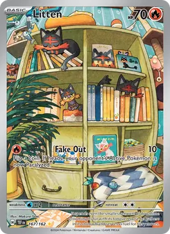 Litten — Temporal Forces #167, 2024. Illustrated by Makura Tami.