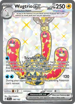 Wugtrio ex — Temporal Forces #190, 2024. Illustrated by 5ban Graphics.