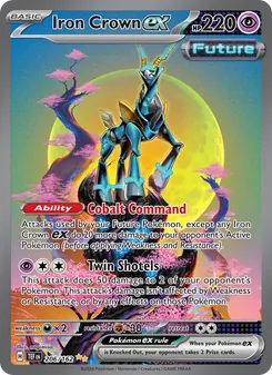 Iron Crown ex — Temporal Forces #206, 2024. Illustrated by nagimiso.
