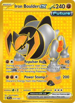 Iron Boulder ex — Temporal Forces #217, 2024. Illustrated by 5ban Graphics.