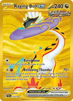 Raging Bolt ex — Temporal Forces #218, 2024. Illustrated by aky CG Works.
