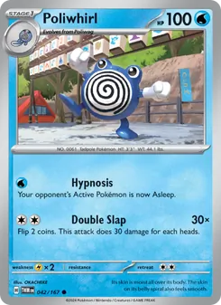 Poliwhirl — Twilight Masquerade #042, 2024. Illustrated by OKACHEKE.