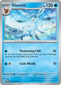 Glaceon — Twilight Masquerade #054, 2024. Illustrated by rika.