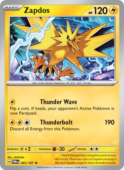 Zapdos — Twilight Masquerade #065, 2024. Illustrated by GOSSAN.