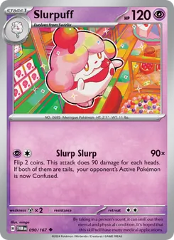 Slurpuff — Twilight Masquerade #090, 2024. Illustrated by mingo.