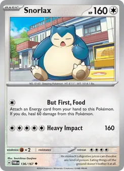 Snorlax — Twilight Masquerade #136, 2024. Illustrated by Souichirou Gunjima.