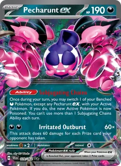 Pecharunt ex — Shrouded Fable #039, 2024. Illustrated by aky CG Works.