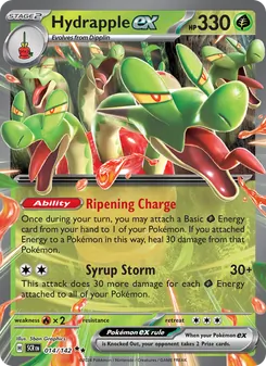 Hydrapple ex — Stellar Crown #014, 2024. Illustrated by 5ban Graphics.
