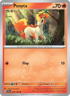 Ponyta — Stellar Crown #019, 2024. Illustrated by Atsushi Furusawa.